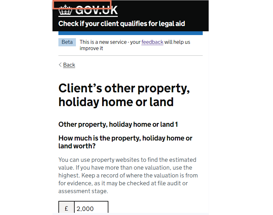 Skip link position highlighted on an iPhone